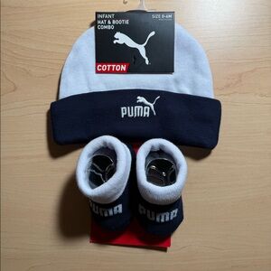 PUMA infant hat and bootie combo set in size 0-6 months NEW